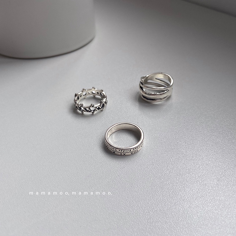 Set nhẫn đeo tay ba món phong cách cổ điển thời trang 19a1027