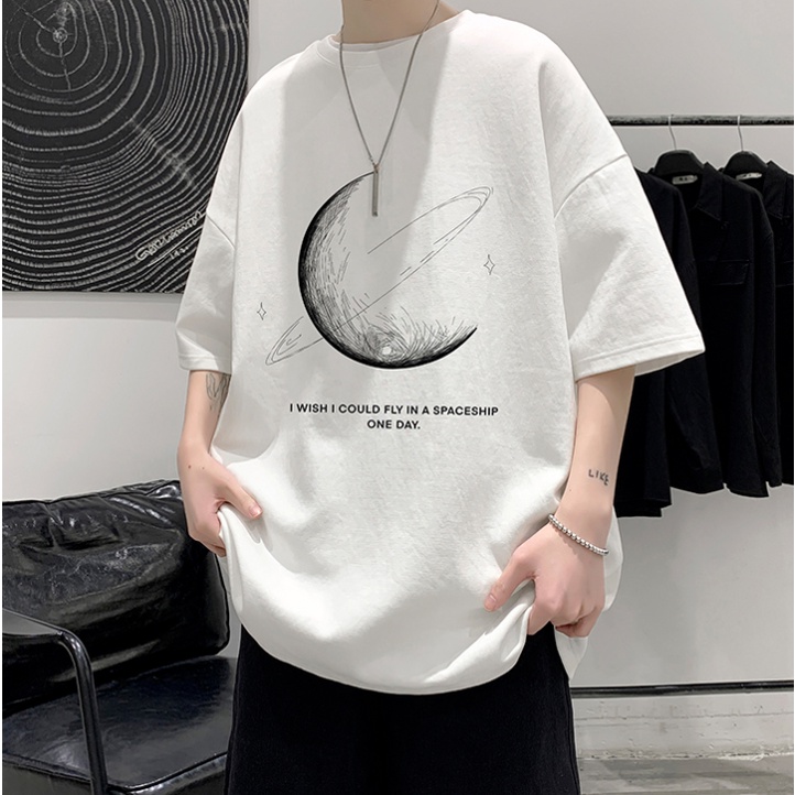 Áo phông nam phong cách hàn quốc from rộng simple in ấn áo thun unisex bigsize fashion áo phông nam trắng giá rẻ