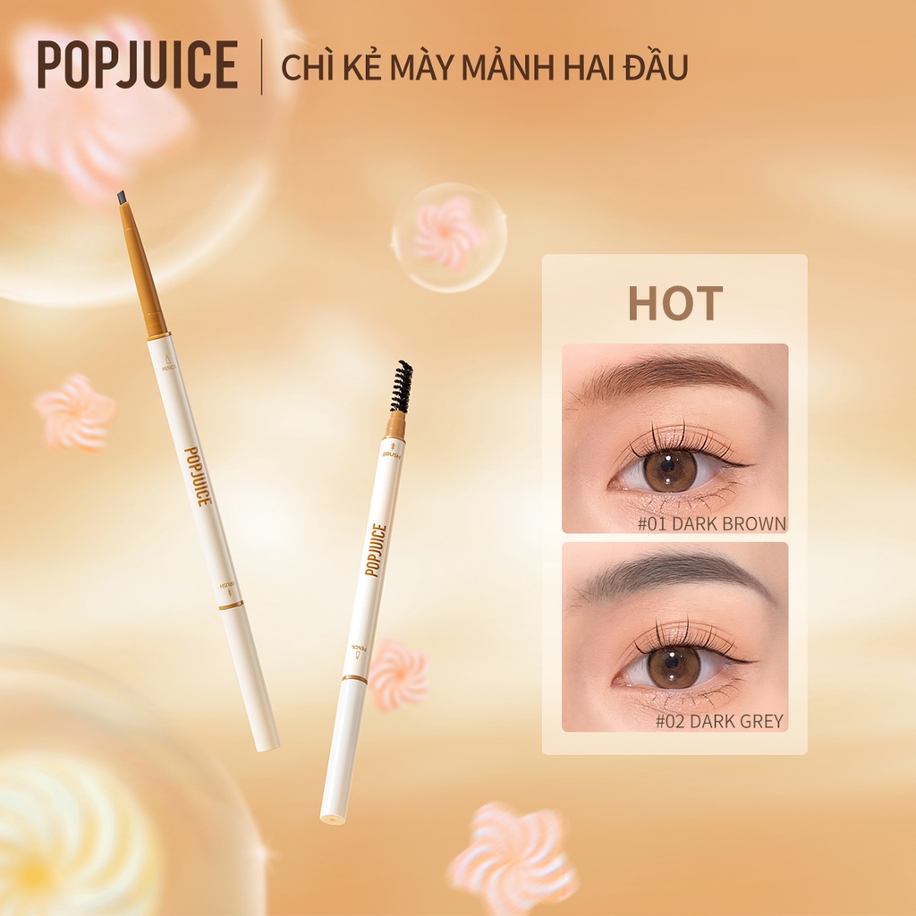 Bút chì kẻ lông mày POPJUICE Ireneda hai đầu mềm mịn