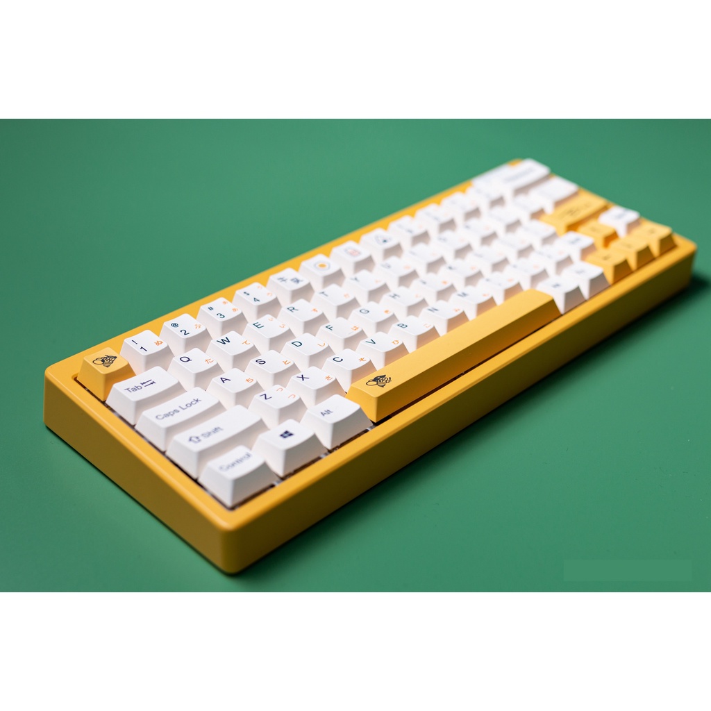 Set Keycap PBT nút bàn phím cơ phối màu Chalk, Honey Milk phù hợp nhiều layout cơ bản