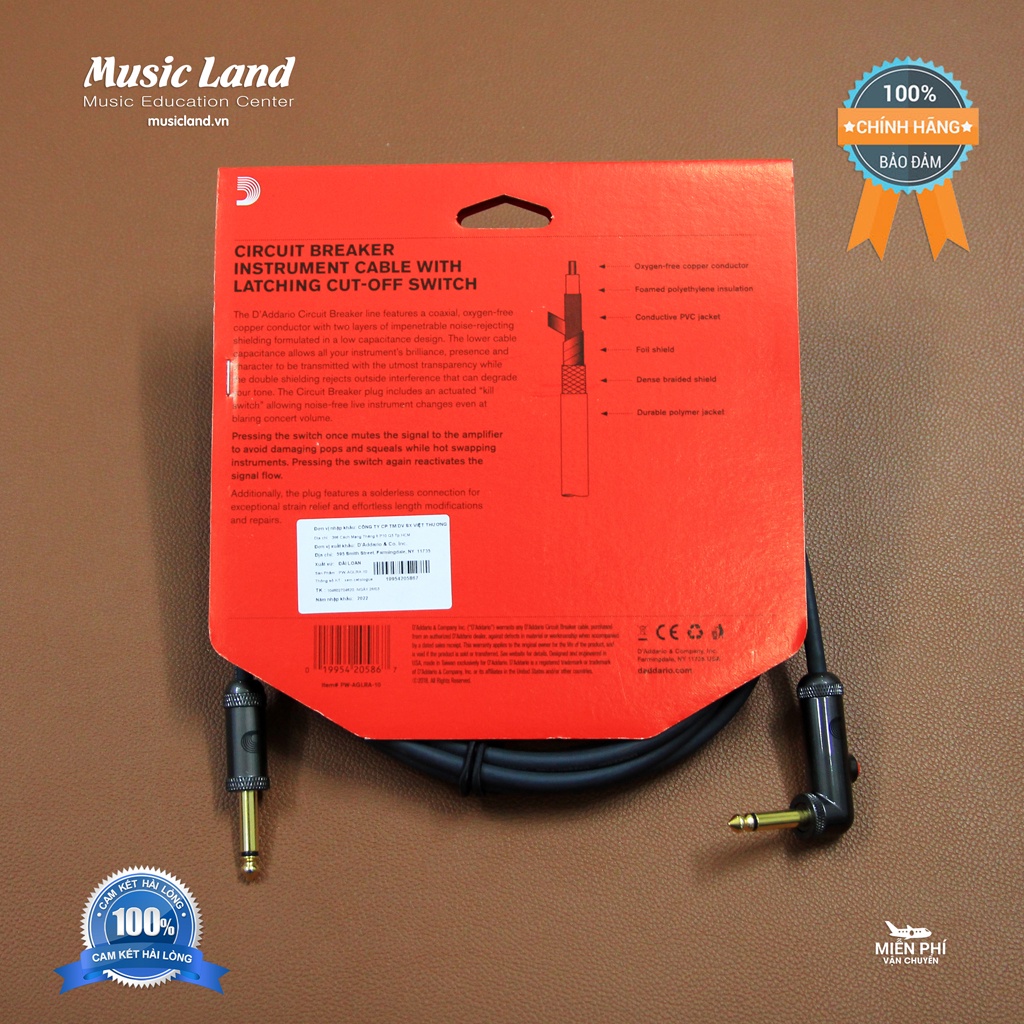 Dây Kết Nối 6 Ly Đàn Guitar D’Addrio PW-AGLRA-20 – Chính Hãng