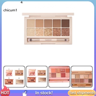 Bảng phấn mắt 10 màu lì kèm cọ phong cách Hàn Quốc dành cho nữ