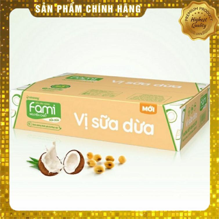 Sữa FAMI nguyên chất vị SỮA DỪA ( 36 hộp × 200ml)
