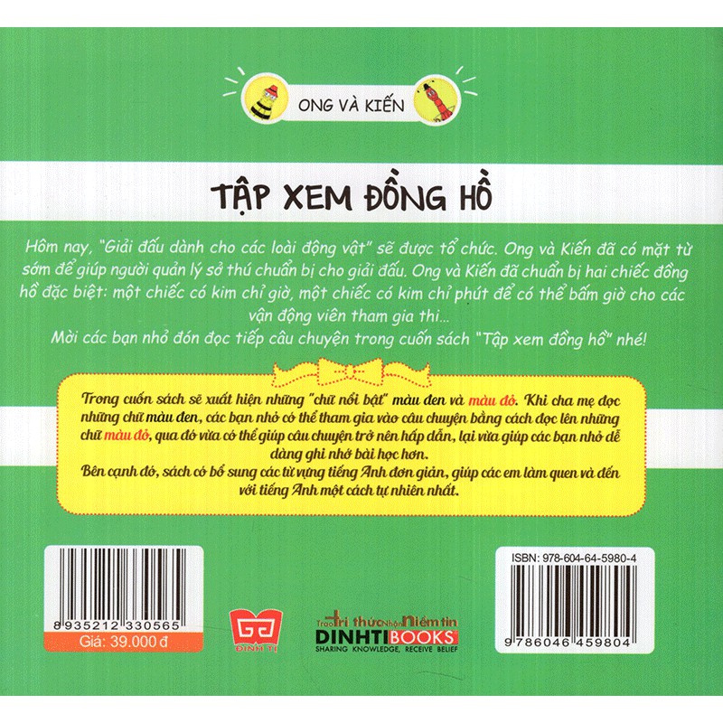 Sách - Ong và Kiến 5 - Tập xem đồng hồ