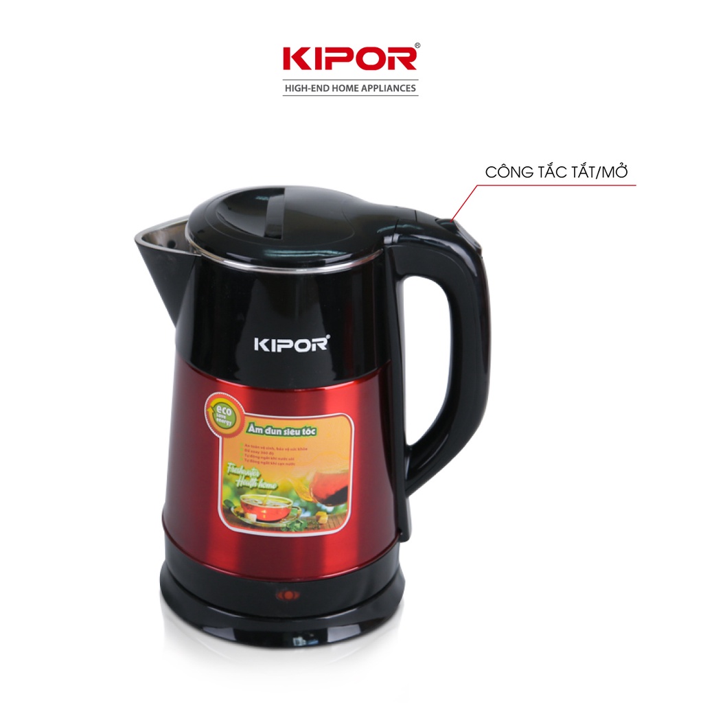 Ấm siêu tốc Kipor KP-A588 dung tích 1.8L tự động tắt thông minh