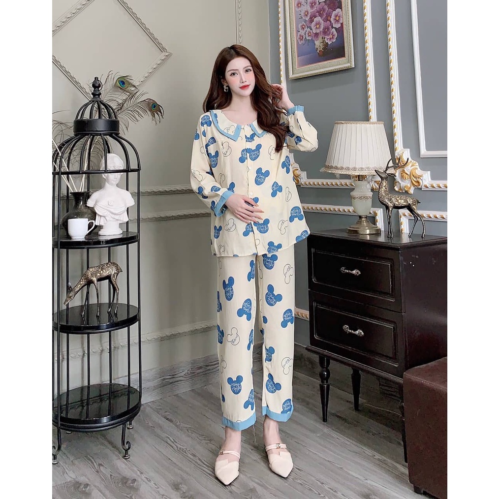 Bộ Đồ Bầu Và Sau Sinh Chất Đũi Lụa,  hình gấu