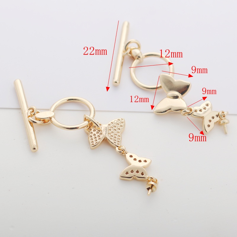 Khóa Cài Dây Chuyền Màu Vàng Đồng 14k Kích Thước 12mm