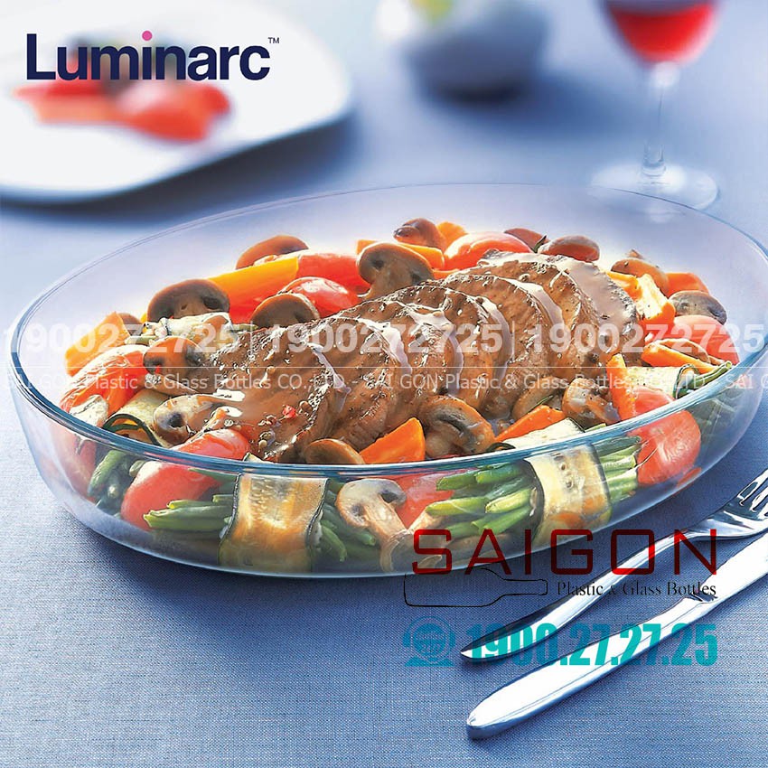 Khay Nướng Thủy Tinh Luminarc Oval J1338 , J1339 | Thùy Chọn Kích Thước ,Thủy Tinh Cao Cấp