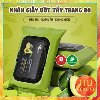 [TT04] Tẩy Trang, Khăn Giấy Tẩy Trang chiết xuất Bơ lành tính tẩy sạch lớp trang điểm cấp ẩm cho da