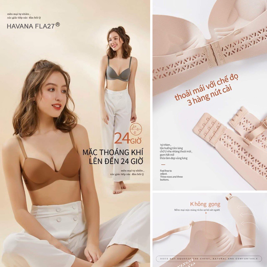Áo Lót Su Đúc Không Gọng Thông Hơi S03 Đệm Bàn Tay Nâng Đẩy Ngực
