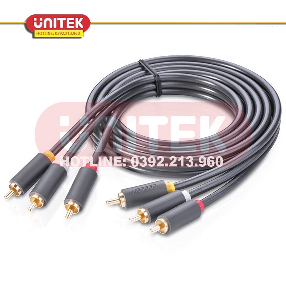 Dây Loa AV 3 ra 3 Dài 2m/3m/5m Ugreen 10525/10526/10527