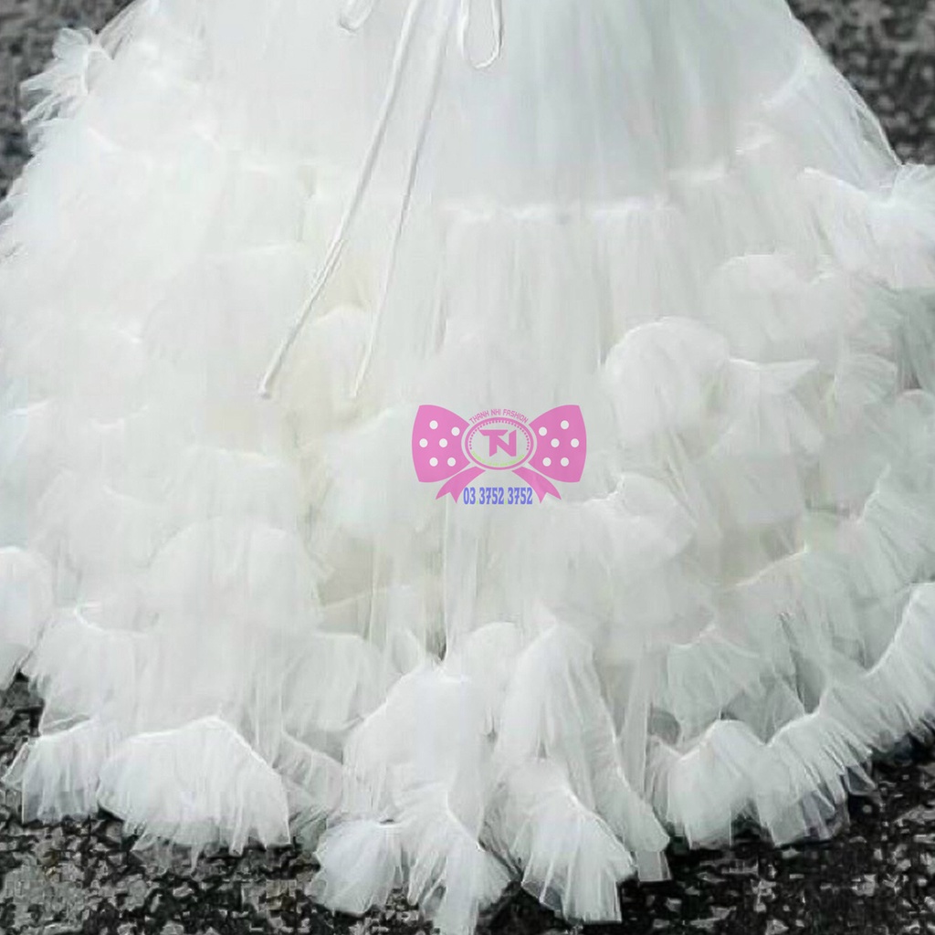 Váy Bé Gái Nhiều Tầng Cài Nơ bên Eo - hàng thiết kế cao cấp - Váy Công Chúa TN342022007