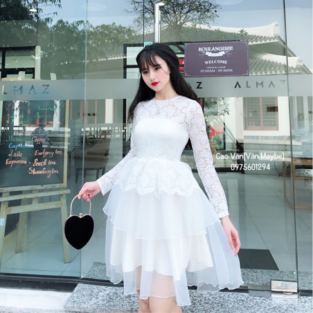 Váy ren pha xốp xoè