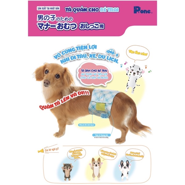Tả bỉm bé trai cho CHÓ MÈO P.One đủ size (xuất xứ Nhật)