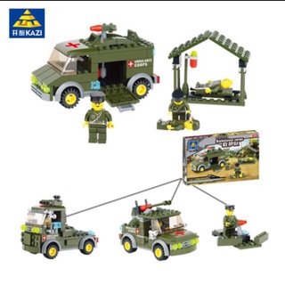 Lego lắp ráp xe quân sự -158pcs