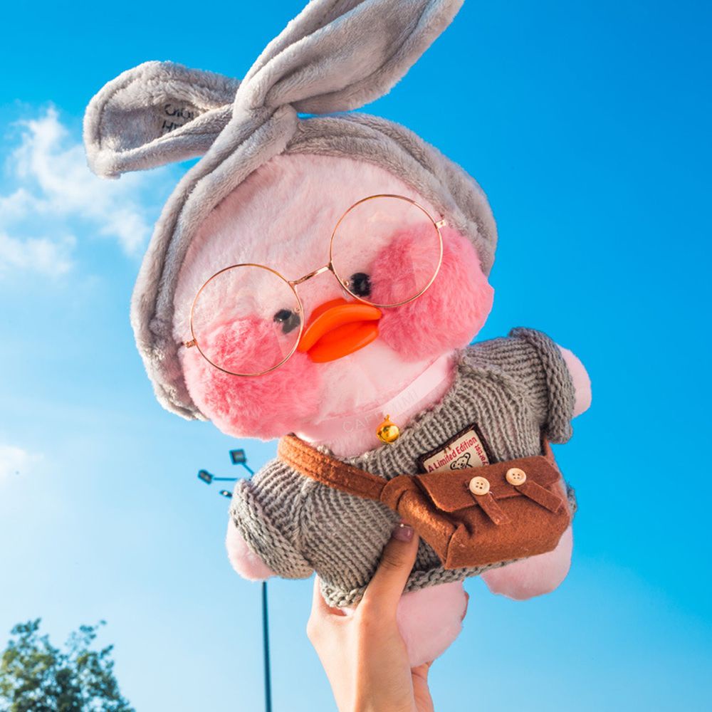 BERNARDO Kawaii Yellow Duck Plush Toy Cartoon Hyaluronic Acid Duck Doll Lalafanfan Ducks Plush Pillow 30cm Animals Christmas Stuffed Toys Animal Pillow Soft Cafe Duck Stuffed Toys