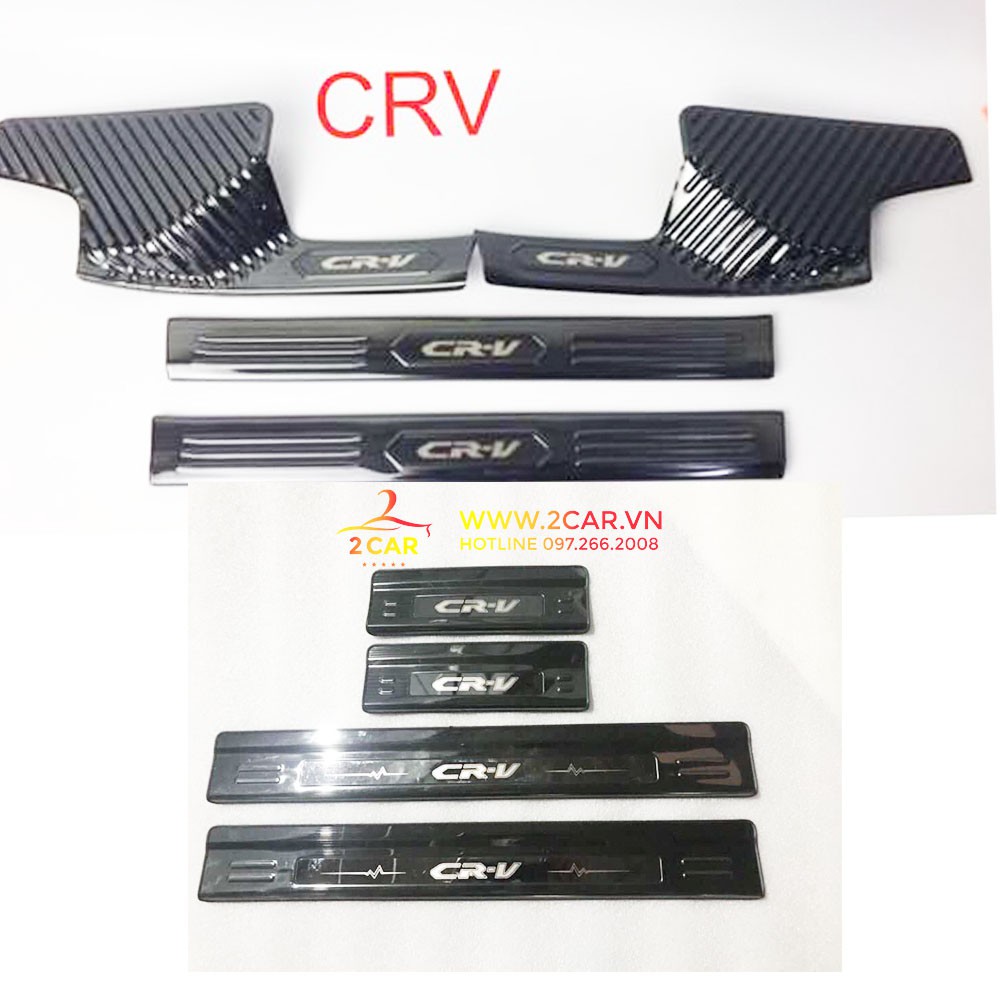 Ốp Bậc Cửa, Nẹp Bước Chân Trong Ngoài Xe Honda CRV 2018- 2021, 2022, 2023 chất liệu Titan cao cấp