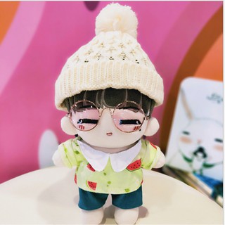 Outfit nón len trắng cho doll 20-22cm