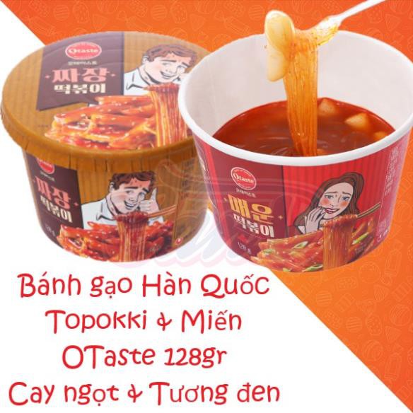 (2 loại) Bánh gạo Hàn Quốc Topokki & Miến OTaste 128gr