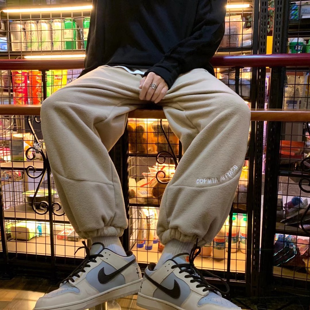 thời trang  bigsize bôngQuần Dài Ống Rộng In Chữ Phong Cách Hàn Quốc Thời Trang Cho Nam unisex simple jean Hàn Quốc