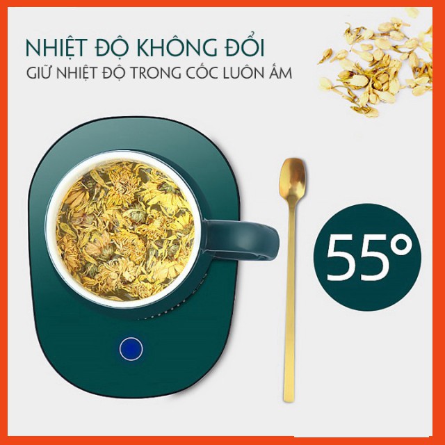 [BÁN CHẠY] Cốc Hâm Nóng đồ uống kèm đế điện, Bộ ly sứ kèm đế điện hâm nóng trà, cafe, hâm sữa + Tặng kèm thìa vàng, hộp | BigBuy360 - bigbuy360.vn