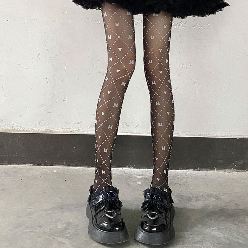 XIXI Quần Tất Mỏng Họa Tiết Chấm Bi / Trái Tim / Hình Xăm Thời Trang Cho Nữ