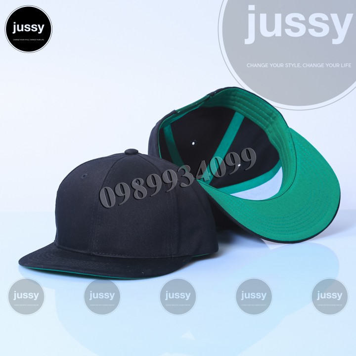 Mũ Lưỡi Trai Nam Nữ Snapback Đen Trơn Cá Tính