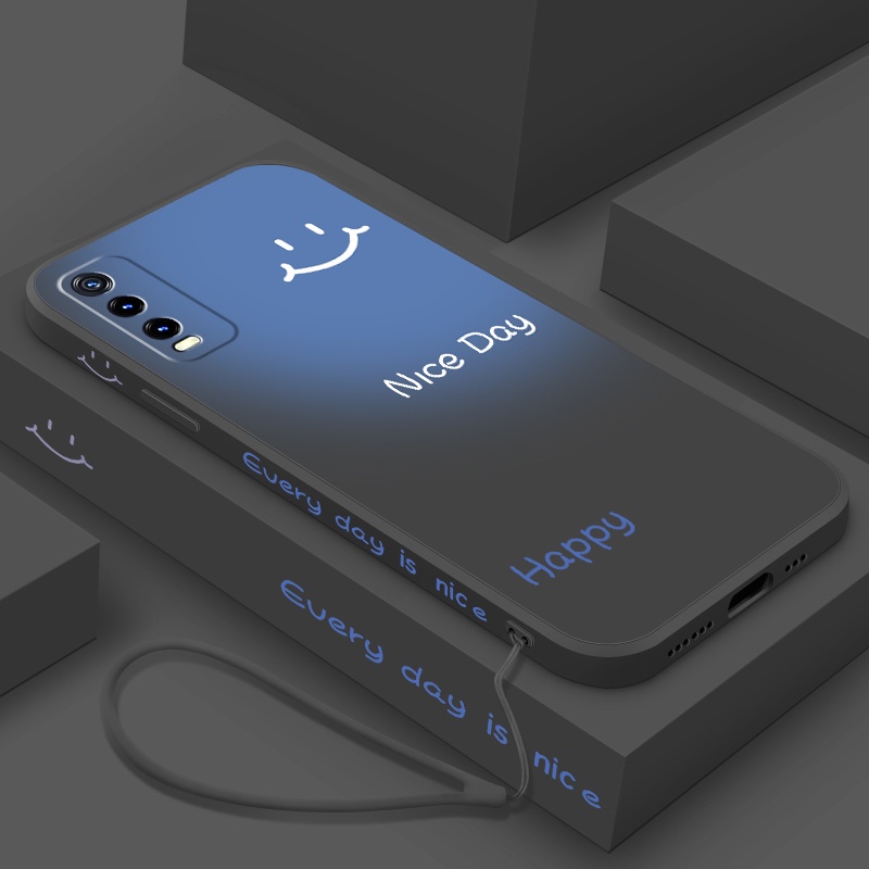 Ốp Điện Thoại silicone Mềm Siêu Mỏng Màu Tương Phản In Hình Mặt Cười Cho Vivo y20 y20s y20i y12s y12a y30 y31