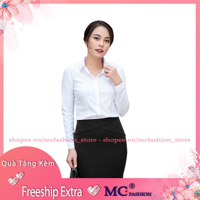 Áo Sơ Mi Nữ Trắng Dài Tay MC Fashion Công Sở Dáng Ôm Vải Lụa Siêu Đẹp Thanh Lịch A0074, A636