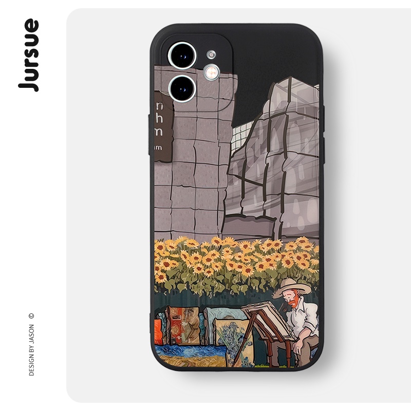 Ốp lưng JURSUE dễ thương đẹp ngộ nghĩnh mềm Cho iPhone 14 13 12 11 Pro Max SE 2020 X XR XS 8 7 ip 6S 6 Plus kute XYH629