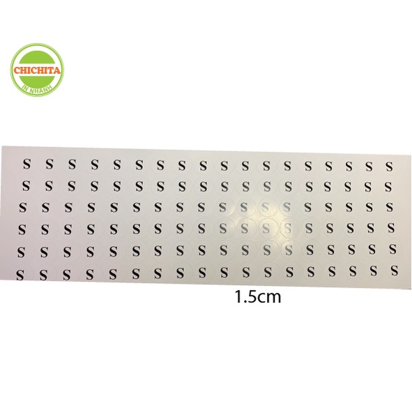 [Giá Tại Xưởng] [Hàng có sẵn] 100 tem dán size quần áo 1.5cm giá rẻ