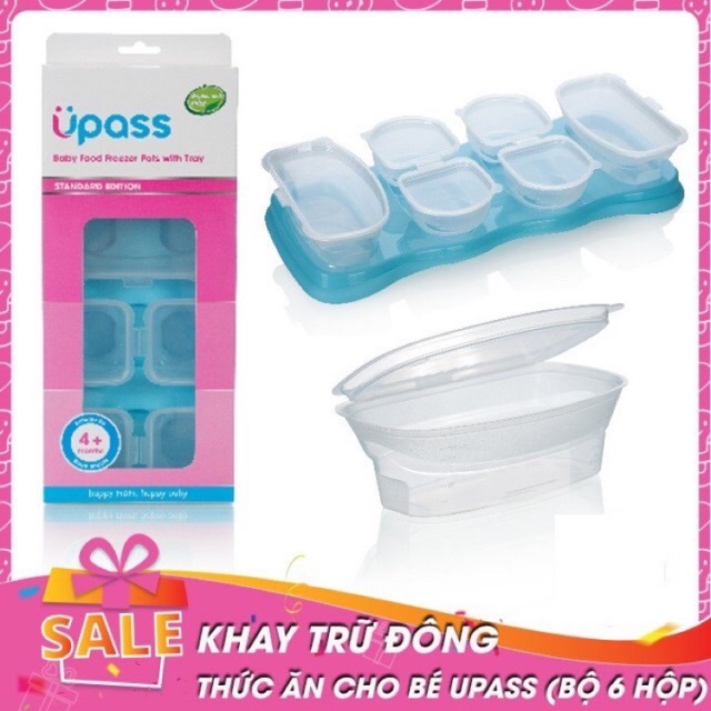 Khay trữ đồ ăn dặm Upass ( bộ 6 hộp)