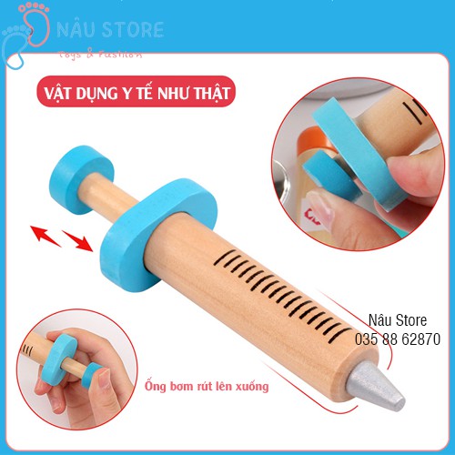 Đồ Chơi Bác Sĩ Bằng Gỗ 36 Chi Tiết Hàng Loại 1 Đồ Chơi Gỗ Dụng Cụ Y Tế Bé Tập Làm Bác Sĩ