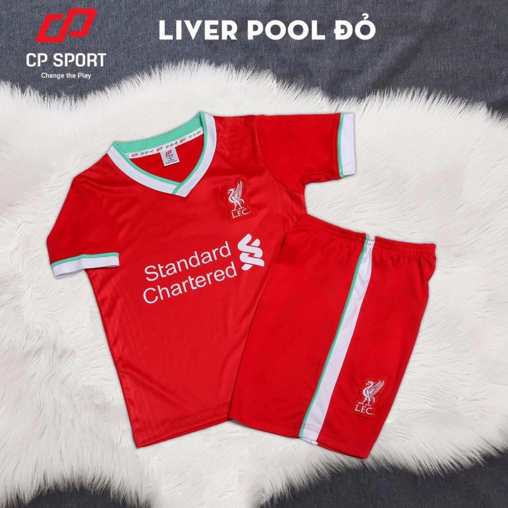 xả kho Bộ quần áo đá bóng thể thao trẻ em đội tuyển Liverpool mùa giải 2020-2021 CHUẨN }