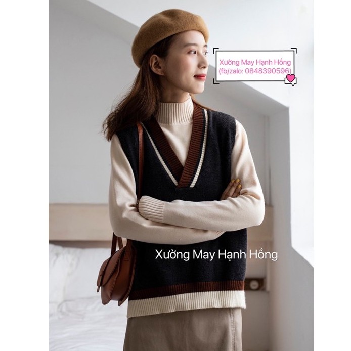 Áo len gile nữ vạt xẻ hàng quảng châu len mịn loại 1 - Xưởng May Hạnh Hồng | BigBuy360 - bigbuy360.vn