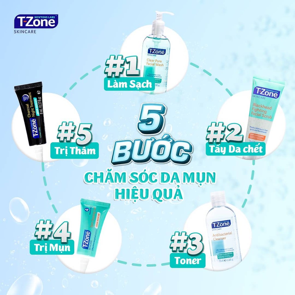 [Đại Lý Chính Thức] Toner Làm Sạch, Diệt Khuẩn Tinh Chất Tràm Trà TZone Antibacterial Cleanser 200ml
