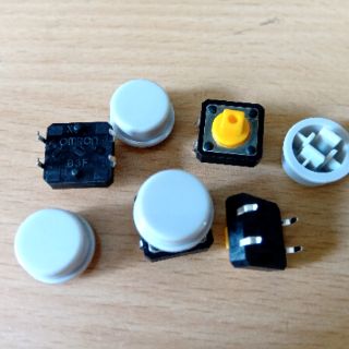 Nút nhấn reset B3F 12x12x7.3 mm màu vàng loại 4 chân cắm.