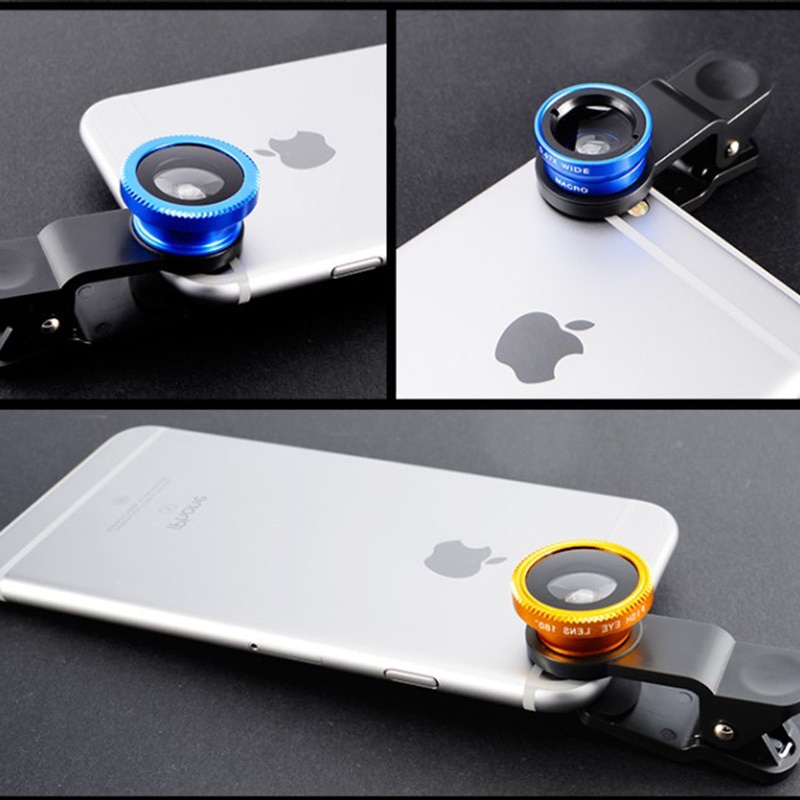 Ống kính 3 trong 1 góc rộng Macro Fisheye kèm kẹp 0.67x cho điện thoại iPhone