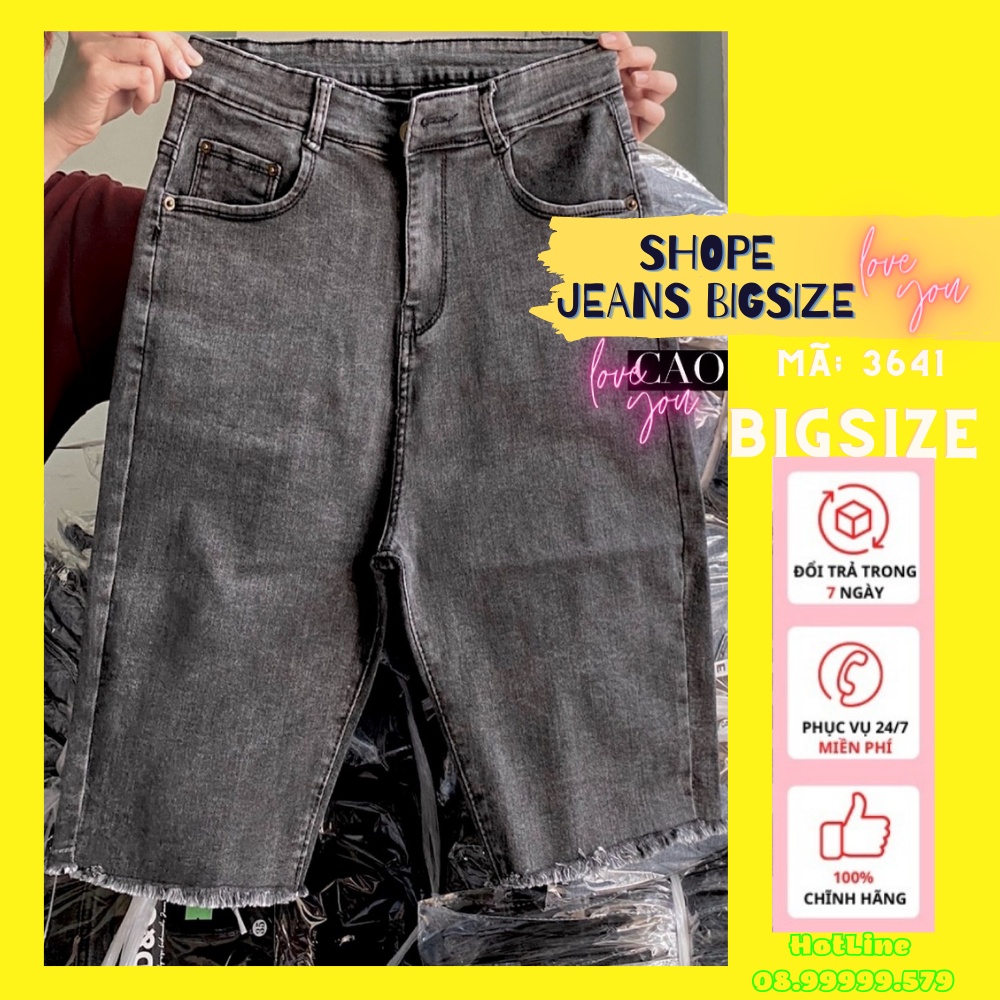 [Size 32-36] Quần Ngố Jeans Nữ Bigsize, Đen11, Đen12, Đen Rách , Lưng Cao Trên Rốn, Co Giãn Mạnh