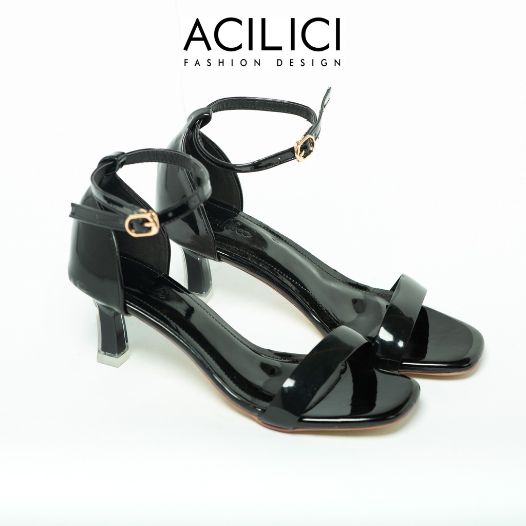 Giày cao gót ACILICI, giày sandal thời trang gót cao 6p hỡ mũi fom chuẩn size 35-40 màu nâu, đen và khói_TC015