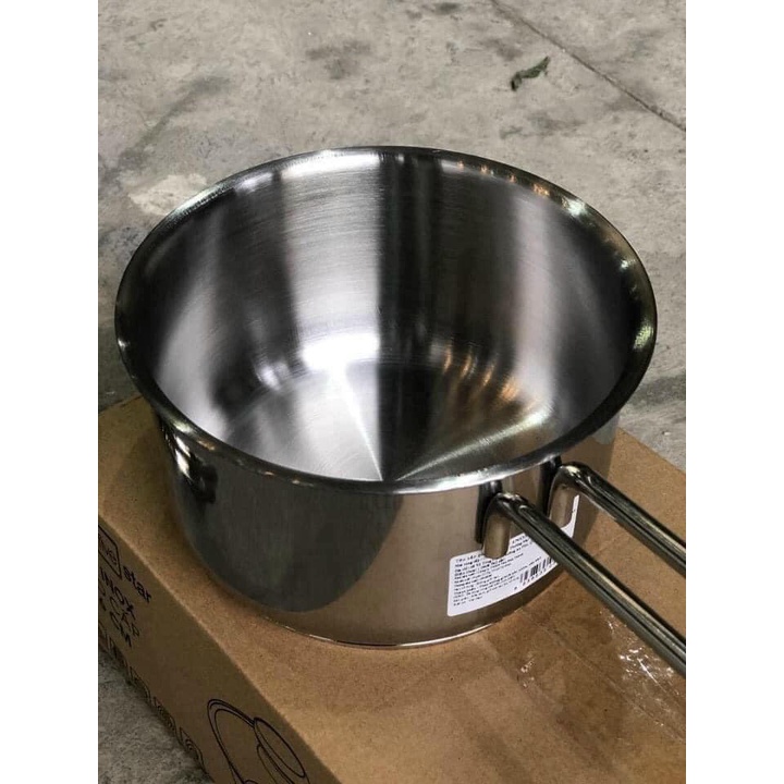 Quánh Bột Cháo Inox 3 Đáy Nắp Kính Fivestar size 16cm