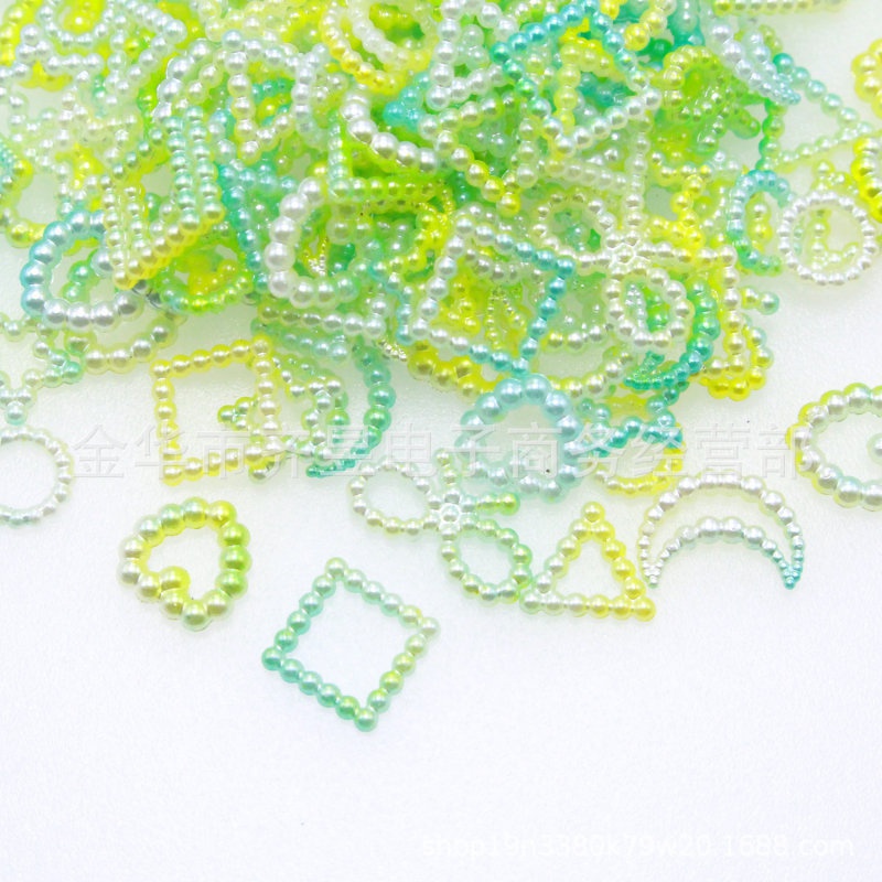 [Còn Hàng] Hạt Ngọc Trai ABS Màu Gradient Hình Nơ Trái Tim Trang Trí Diy Trang Trí Điện Thoại Diy [Giao Hàng Nhanh]