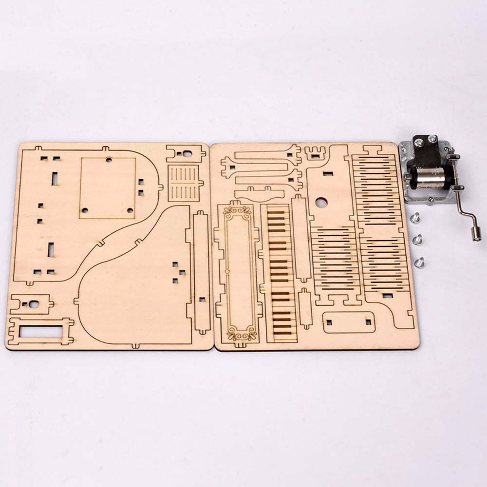 Mô hình đồ chơi hộp nhạc đàn piano lắp ráp thủ công bằng gỗ 3D nhiều màu độc đáo cho trẻ em DIY