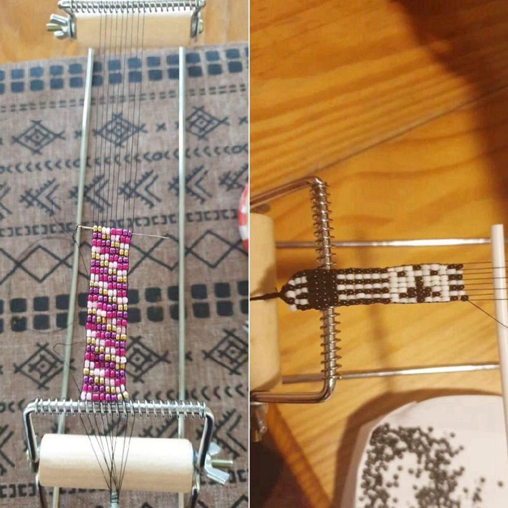 BARRY Stainless Steel Beads Knitter Craft Knitting Tool Weaving Beading  Loom Bracelet Creative Jewelry Handmade Gifts for Kids Round Bead Weaving Beading