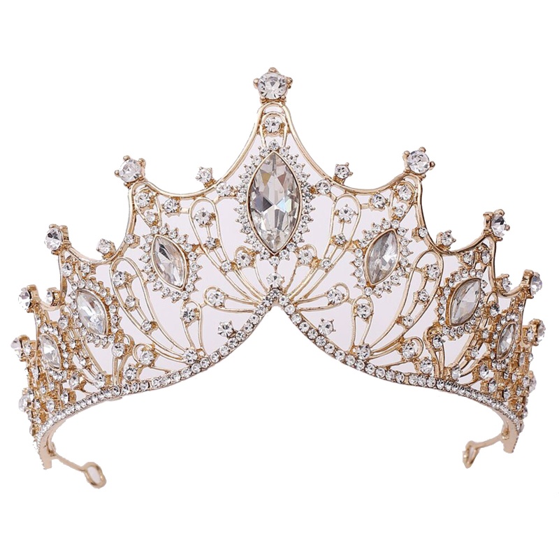 Cài Tóc Hình Vương Miện Đính Đá Pha Lê Nhiều Màu Dành Cho Cô Dâu