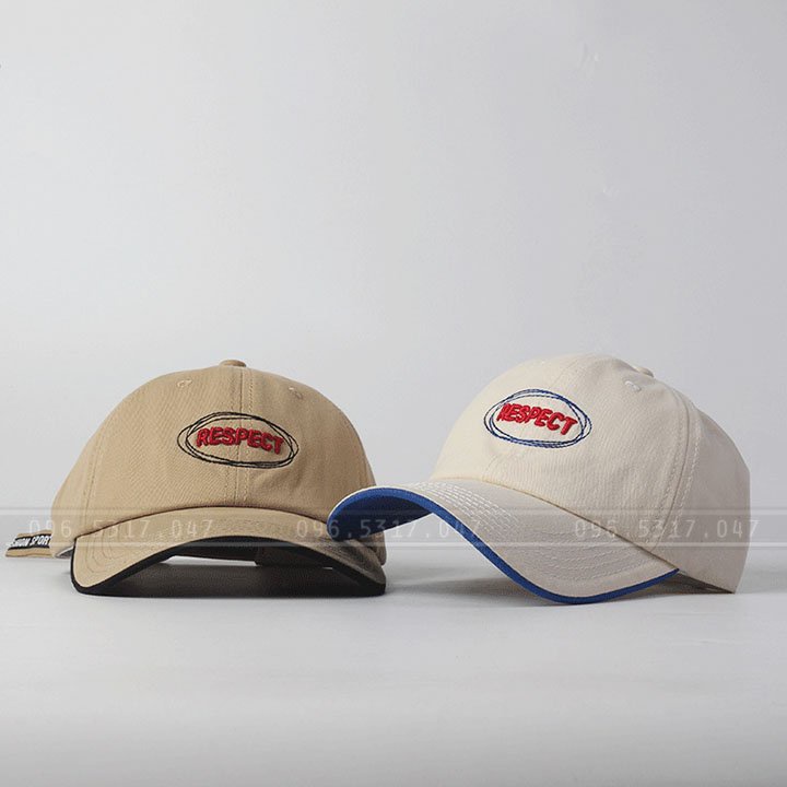Nón Mũ Lưỡi Trai Nam Nữ Logo Respect, Chất Liệu Vải Dày, Thiết Kế Trẻ Trung Năng Động