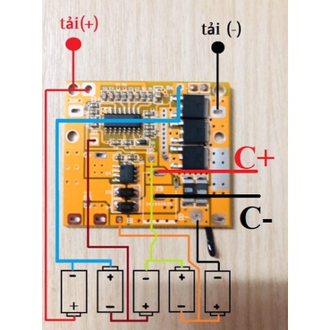 Mạch 5S ( không chân) 18V / 21V - 65A, sạc và bảo vệ pin Li-ion 3.7V.
