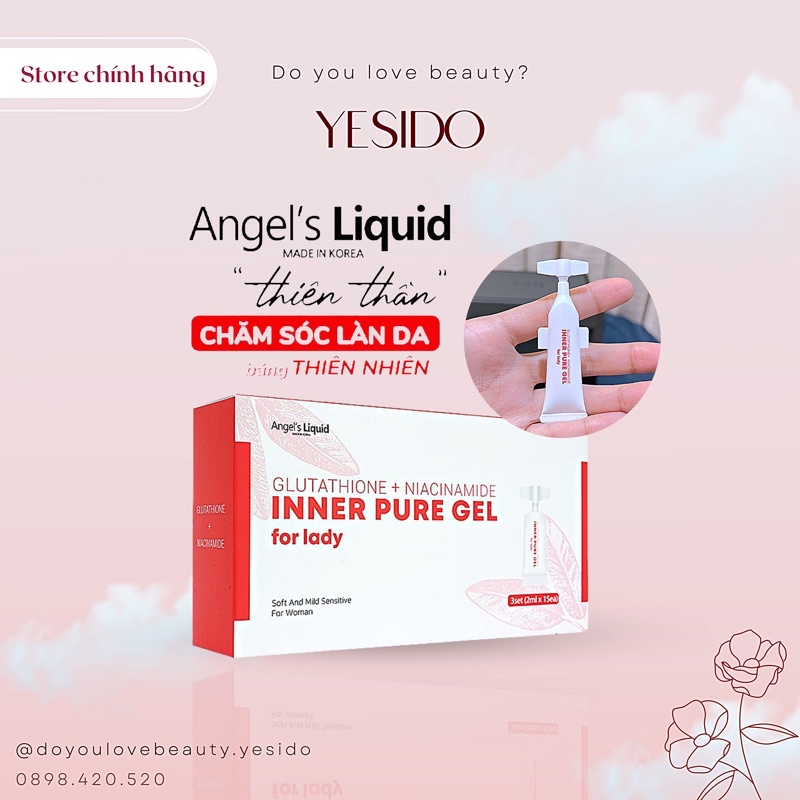 Tinh chất làm hồng và se khít vùng kín Angel’s Liquid Glutathione Plus Niacinamide Inner Pure Gel 2m