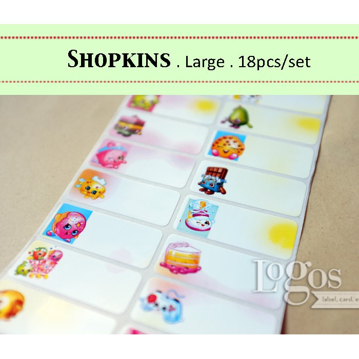 Shopkins Nhãn Dán Trang Trí Chống Thấm Nước Hình Quả Táo / Socola Độc Đáo