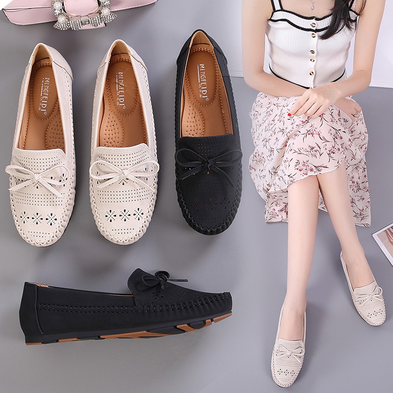 HÀNG CÓ SẴN (Size 40➡️42)_ Giày Lười Phối Nơ Siêu Mềm BIG SIZE
